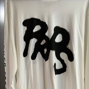 White Long Sleeve Shirt with Black Graphic